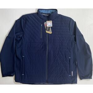 Puma Scotia Quilted Golf Jacket Navy Blue 621525 02 Men Size XL New.